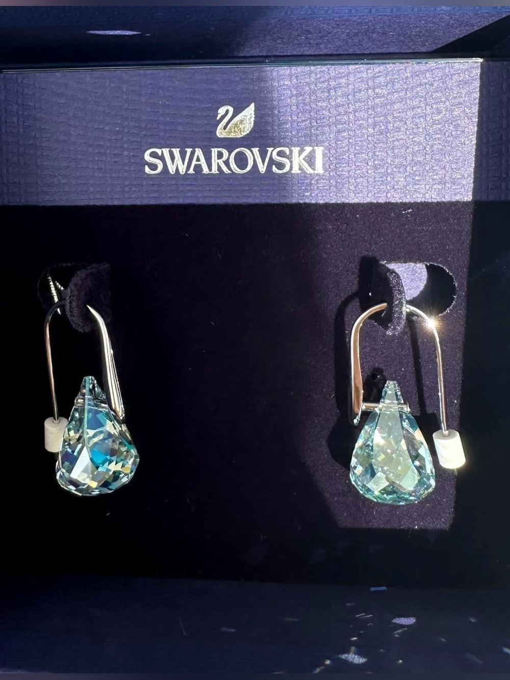 Authentic Swarovski Lunar Drop Earrings, Blue, 5717560. BRAND NEW.
